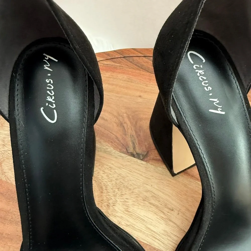 Circus NY Holmes Black Suede Platform Sandals Flared Block Heel Wmns 9M EUR‎ 40